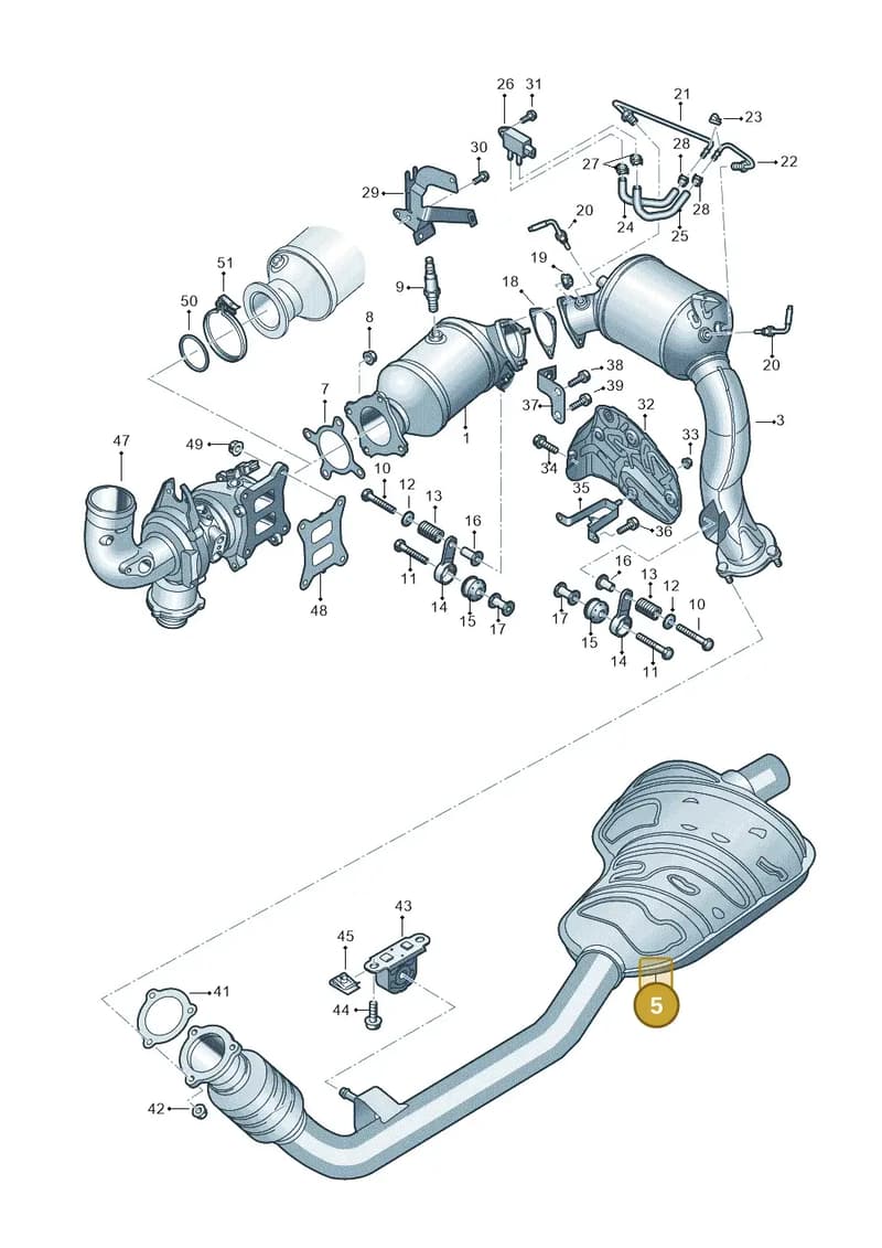 8W0253300BA — Audi A5 Sportback (2016-2025) diagram 896253530, position 5