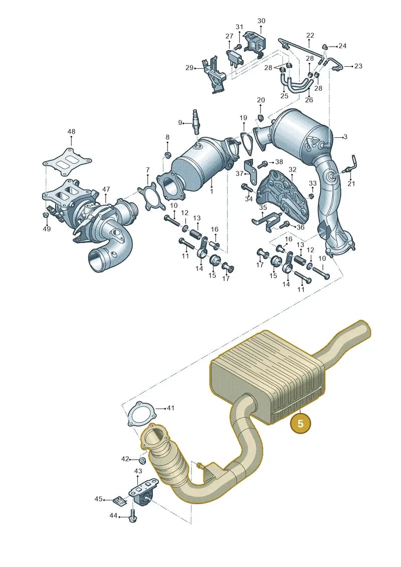 8W0253300BA — Audi A4L 2.0 (2016-) diagram 897253350, position 5