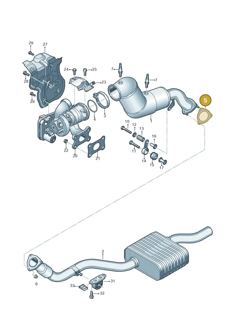 8W0253300BA — Audi A5 Sportback (2016-2025) diagram 849253045, position 5