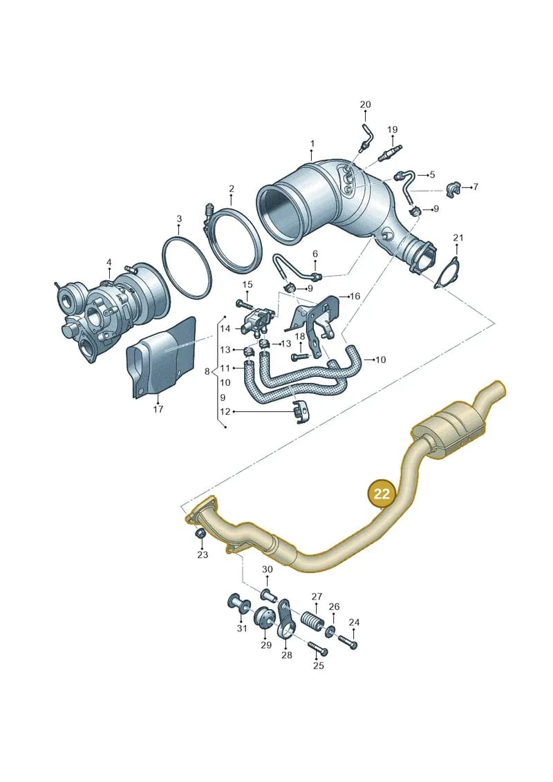 8W0253300BJ — Audi RS4 Avant (2017-2025) diagram 438253495, position 22