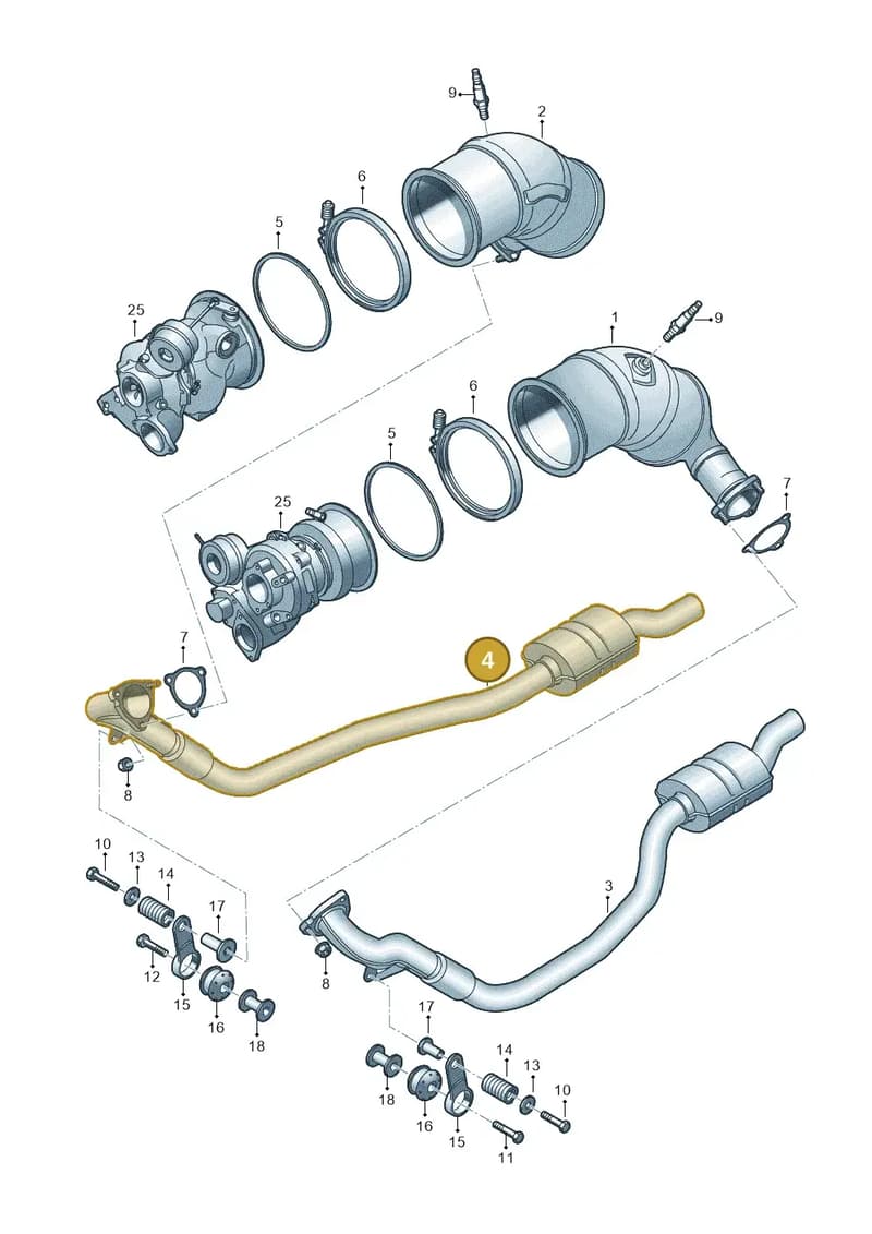 8W0253350BM — Audi RS4 Avant (2017-2025) diagram 847253600, position 4