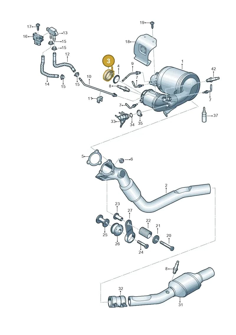 8W0253725F — Audi A5 Sportback (2016-2025) diagram 849253750, position 3