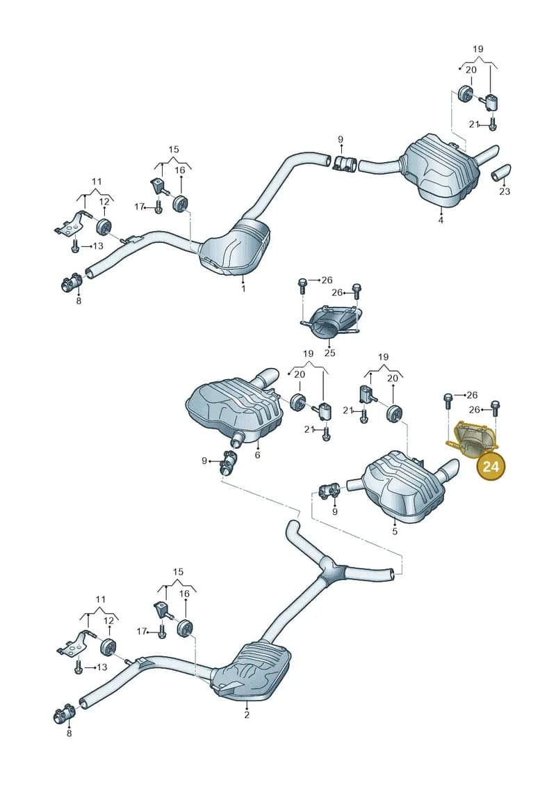 8W0253825E — Audi A4 (2015-2025) diagram 849253082, position 24+18