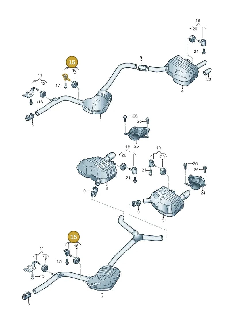 8W0253826J — Audi A4 (2015-2025) diagram 849253082, position 15