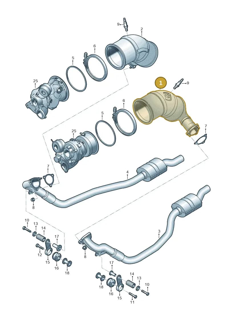 8W0254200P — Audi RS4 Avant (2017-2025) diagram 847253600, position 1