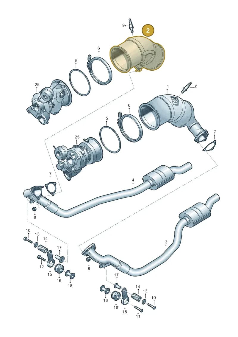 8W0254250B — Audi RS4 Avant (2017-2025) diagram 847253600, position 2