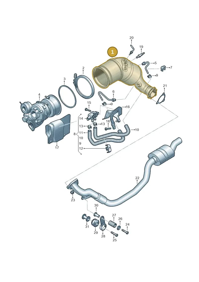 8W0254253NX — Audi RS4 Avant (2017-2025) diagram 438253495, position 1