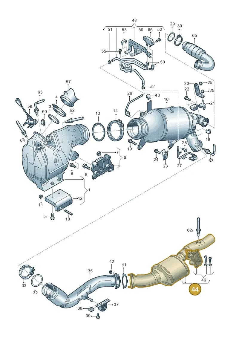 8W0254452CX — Audi A5 Sportback (2016-2025) diagram 848253070, position 44