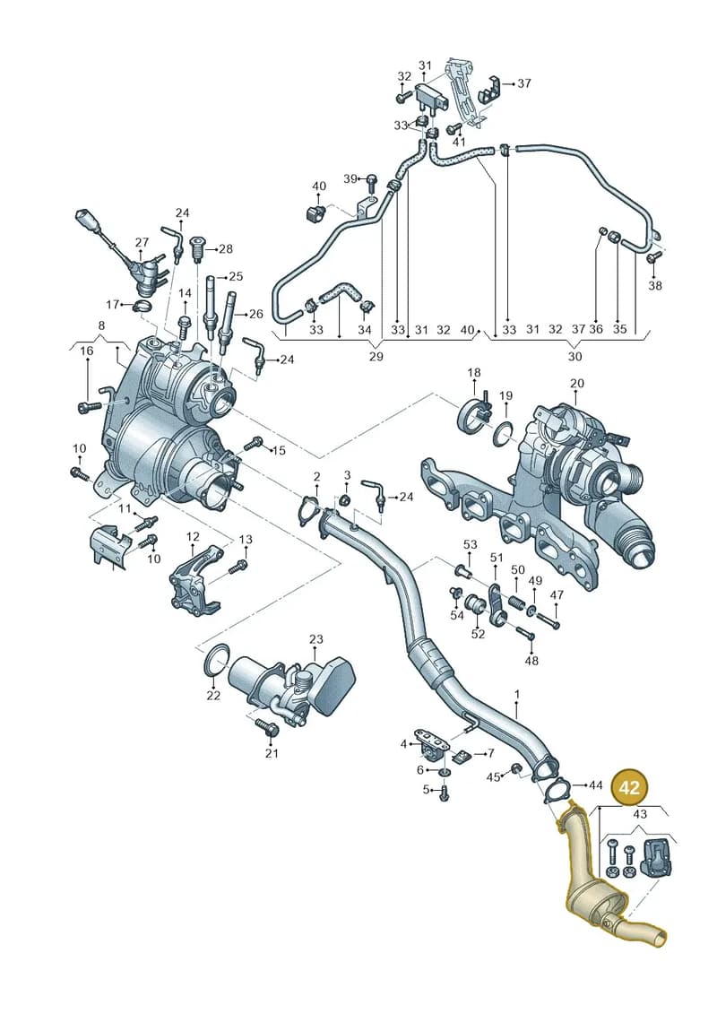 8W0254452CX — Audi A5 Sportback (2016-2025) diagram 849253650, position 42