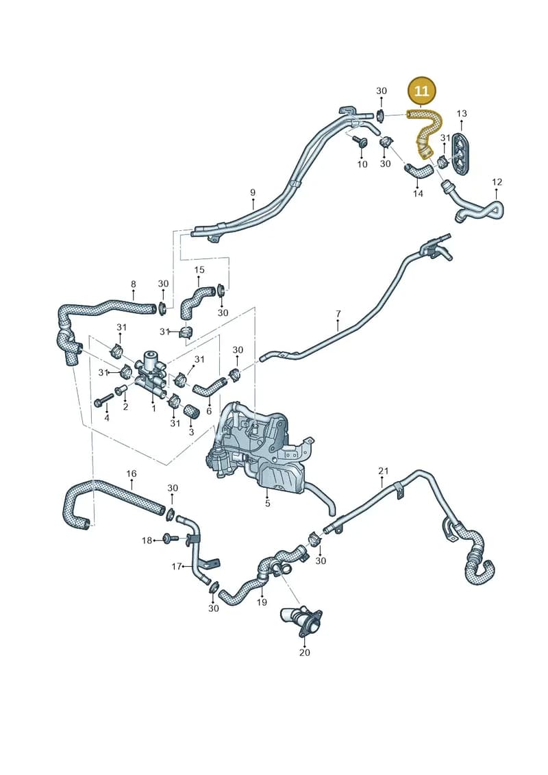 8W0265356B — Audi A5 Sportback (2016-2025) diagram 849121940, position 11