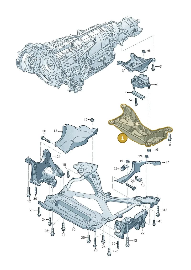 8W0399262AP — Audi A5 Sportback (2016-2025) diagram 849399700, position 1