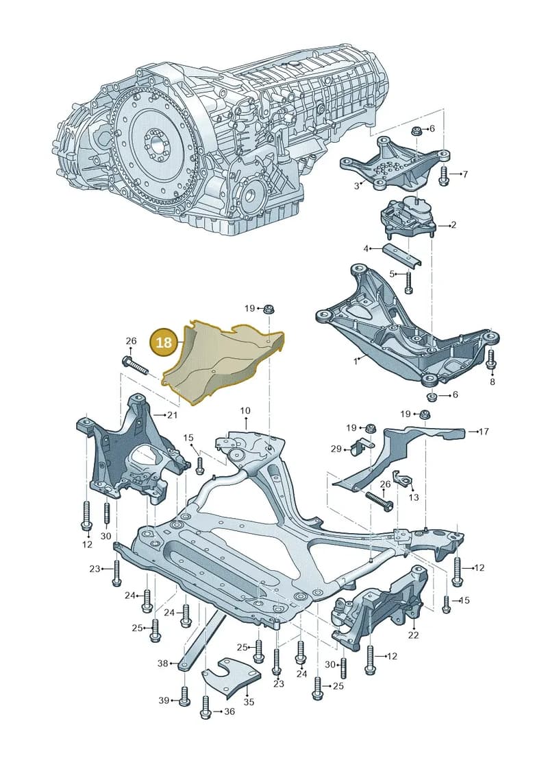 8W0399300G — Audi A5 Cabriolet (2016-2025) diagram 848399400, position 18