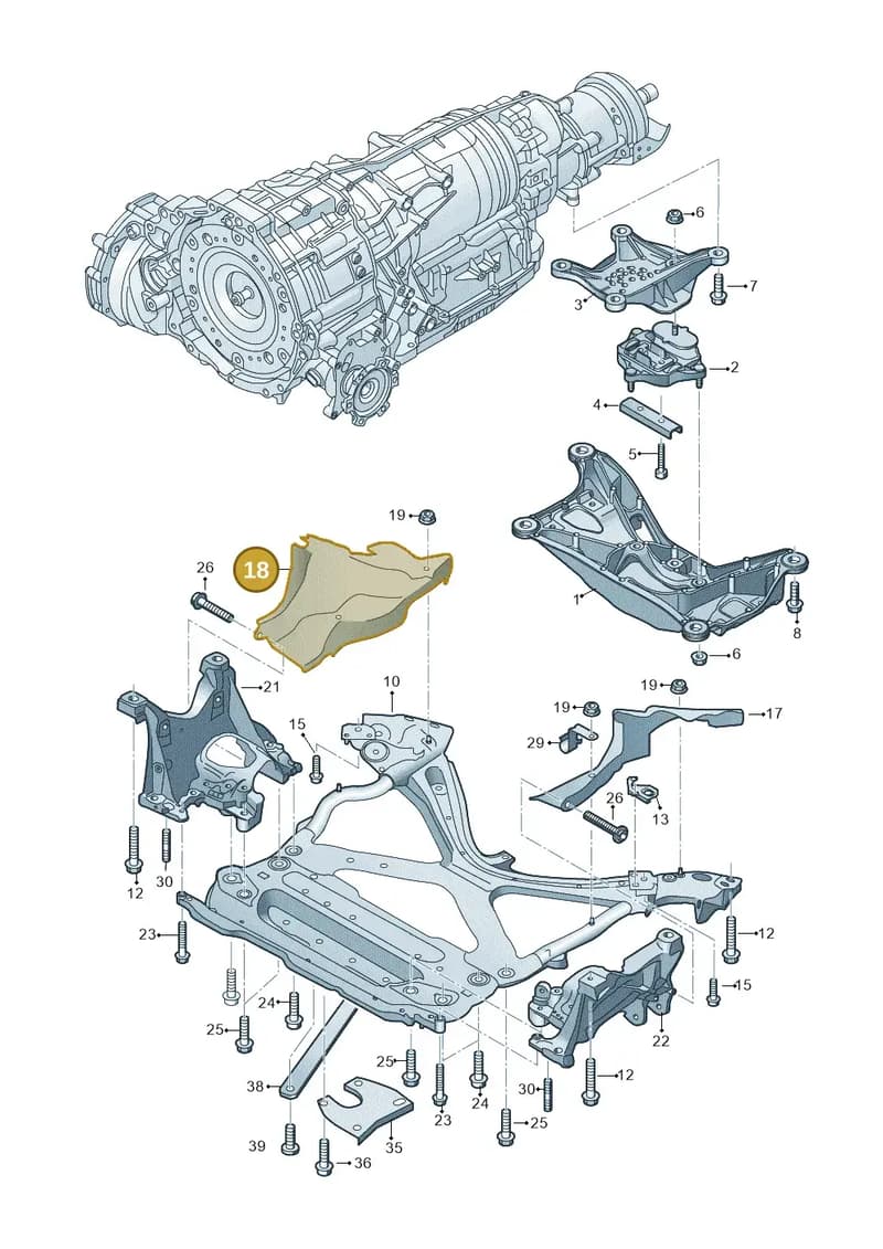 8W0399300G — Audi A5 Cabriolet (2016-2025) diagram 848399700, position 18