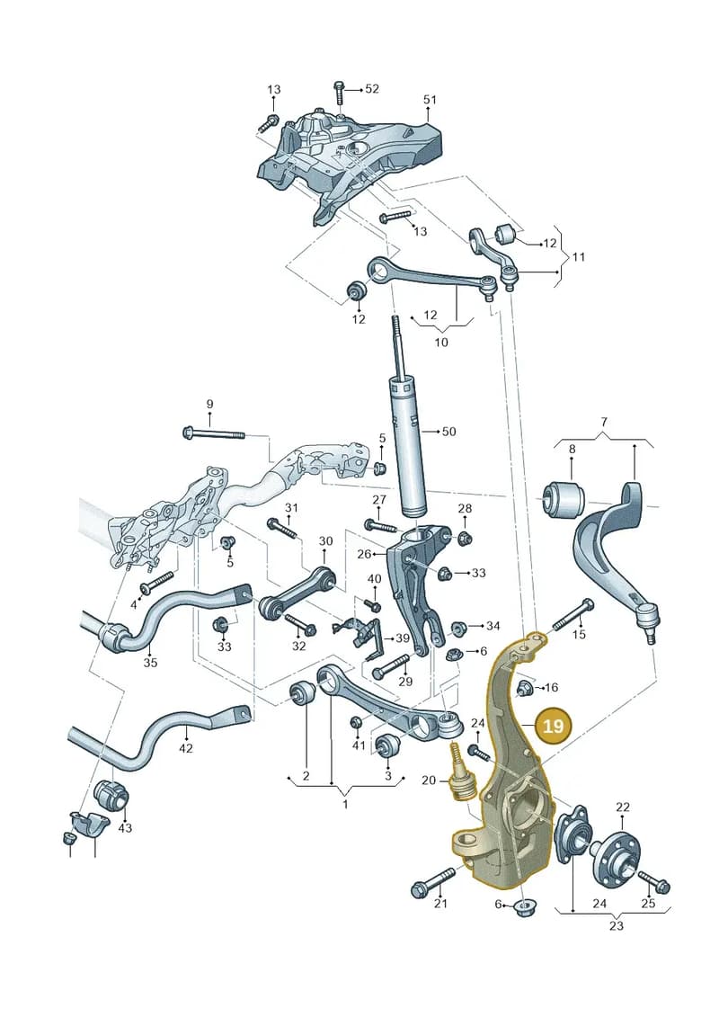 8W0407253G — Audi RS4 Avant (2017-2025) diagram 897407000, position 19