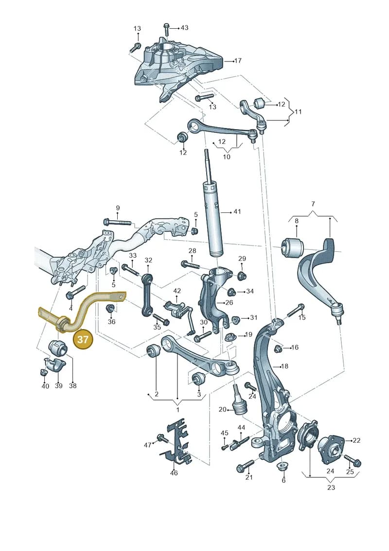8W0411309C — Audi A4 (2015-2025) diagram 849407000, position 37