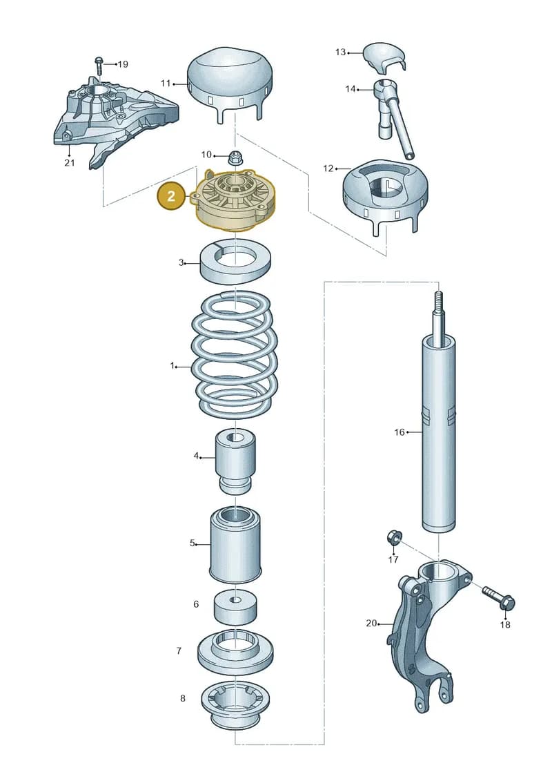 8W0412377C — Audi A5 Sportback (2016-2025) diagram 896411000, position 2