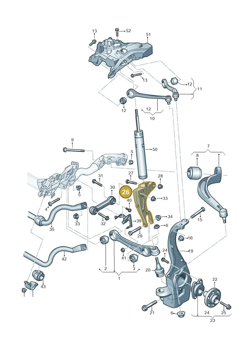 8W0413037H — Audi RS4 Avant (2017-2025) diagram 897407000, position 26