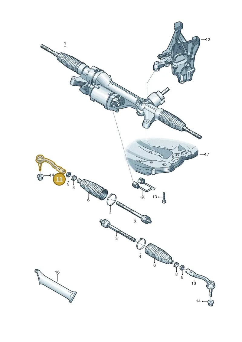 8W0423812C — Audi RS4 Avant (2017-2025) diagram 849423000, position 11