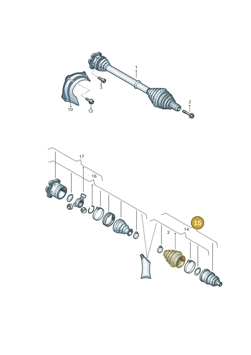 8W0498099B — Audi A4 (2015-2025) diagram 849407300, position 15