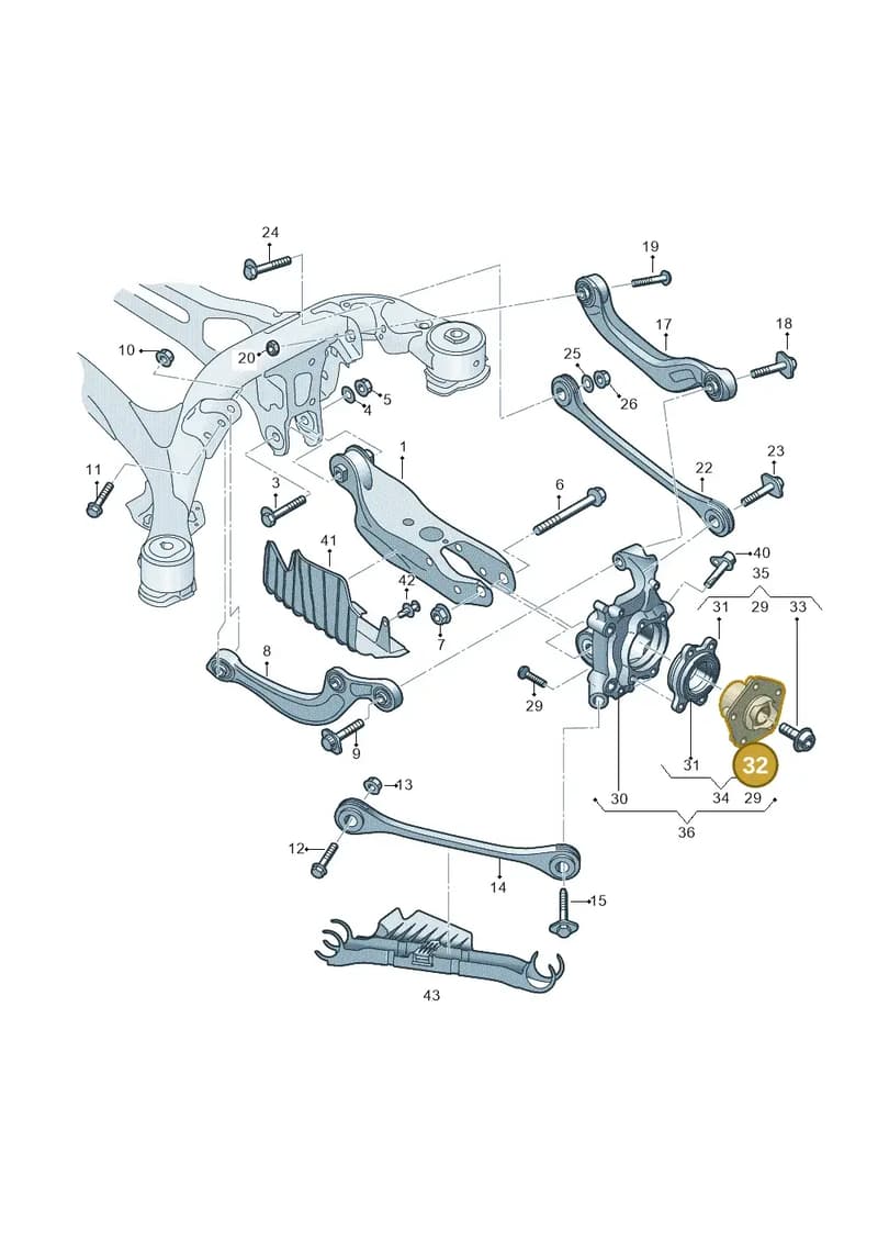 8W0501652B — Audi RS4 Avant (2017-2025) diagram 849505300, position 32