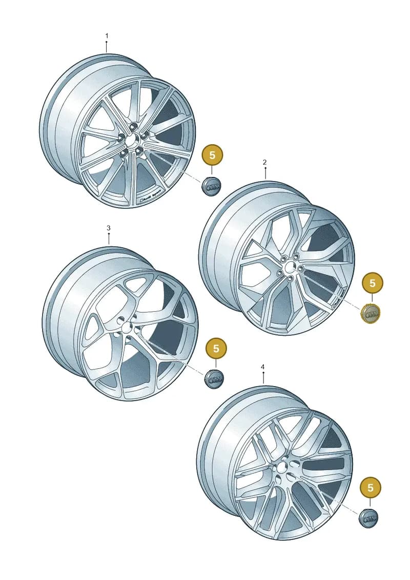 8W0601170A — Audi RS Q8 (2019-2025) diagram 595601300, position 5