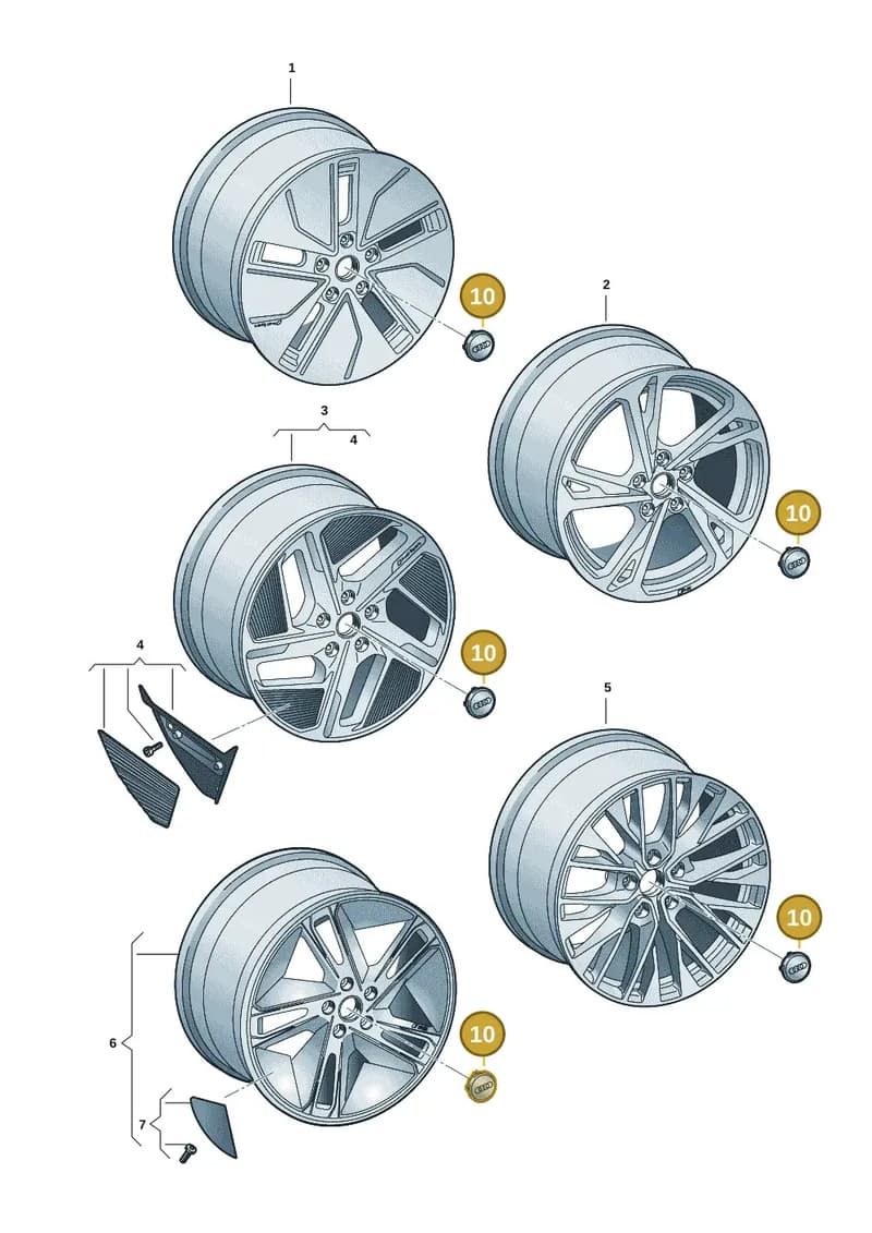 8W0601170A — Audi RS e-tron GT (2020-2025) diagram 4j1601300, position 10