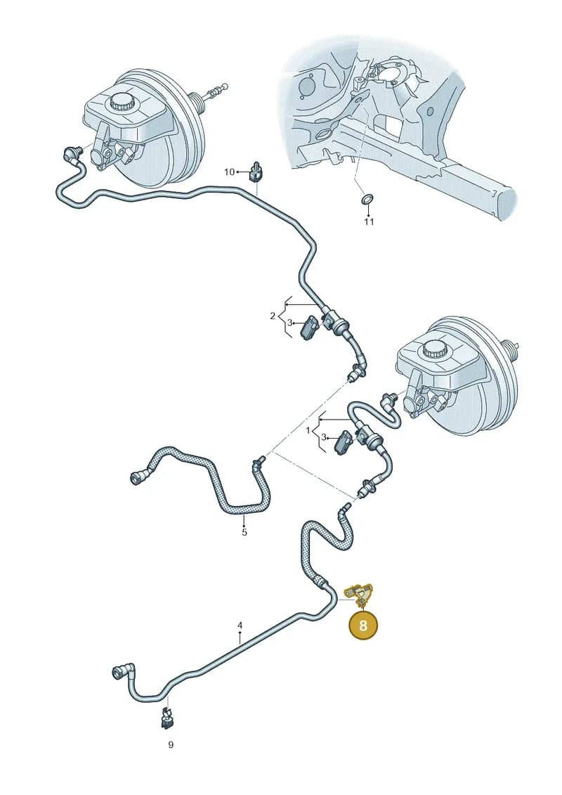 8W0612797 — Audi A8 (2017-2025) diagram 838611700, position 8