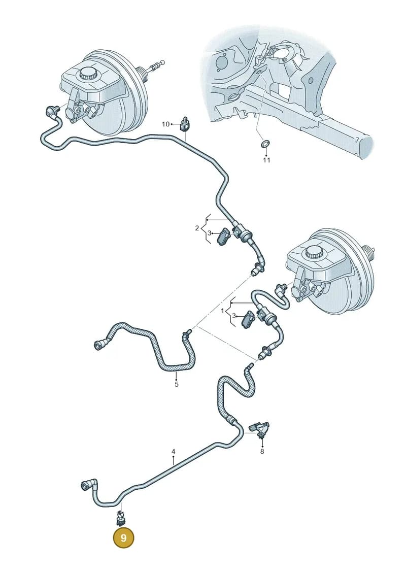 8W0612797B — Audi A8 (2017-2025) diagram 838611700, position 9