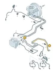 8W0614725AC Audi Brake Pipe from Hydraulics to Brake Hose