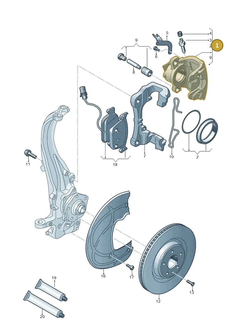 8W0615124 — Audi A5 Sportback (2016-2025) diagram 849615300, position 1