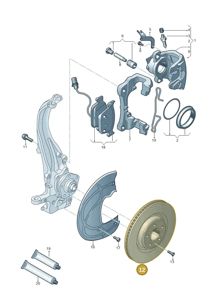 8W0615301T — Audi A5 Cabriolet (2016-2025) diagram 849615300, position 12