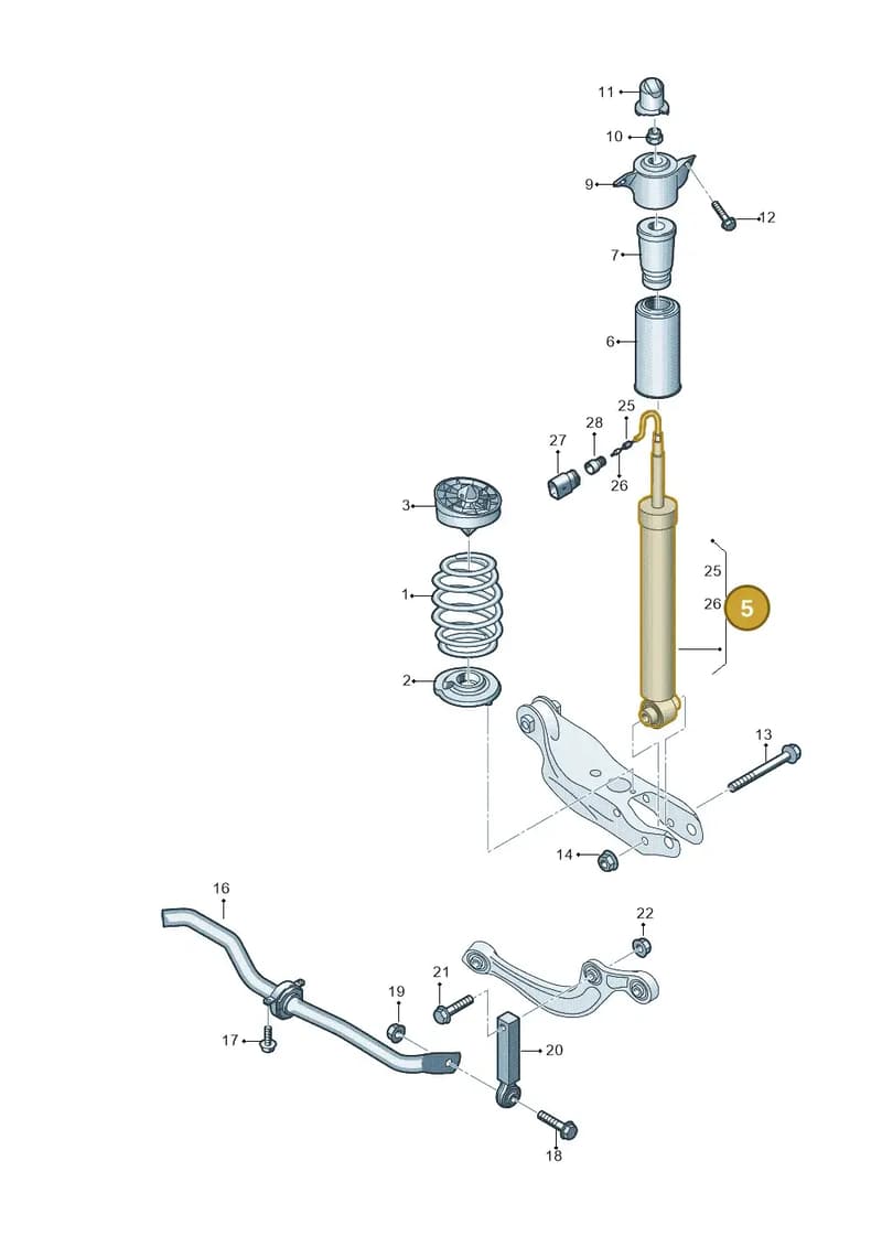 8W0616025J — Audi A4 (2015-2025) diagram 849511040, position 5