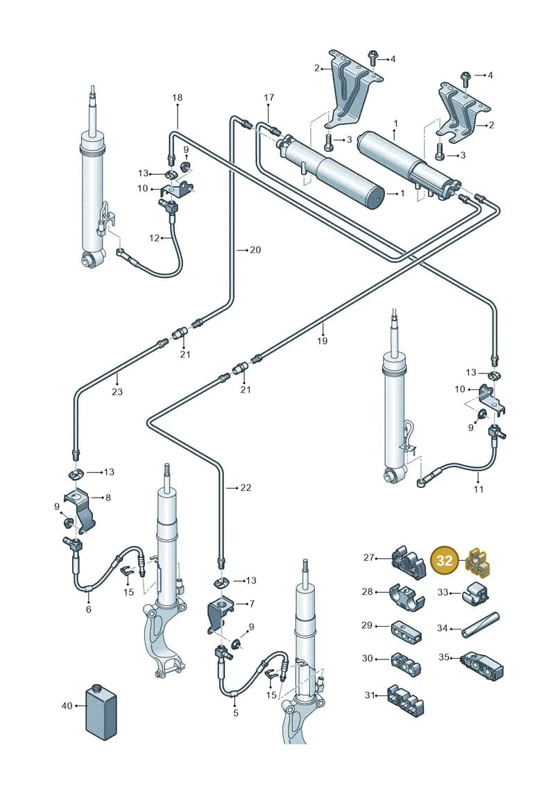 8W0616739A — Audi RS4 Avant (2017-2025) diagram 847616300, position 32