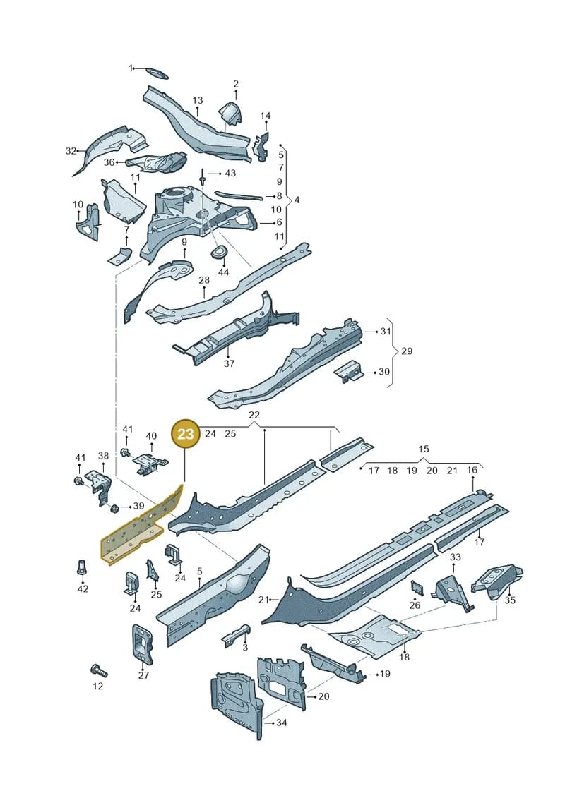 8W0802106 — Audi RS4 Avant (2017-2025) diagram 849803000, position 23