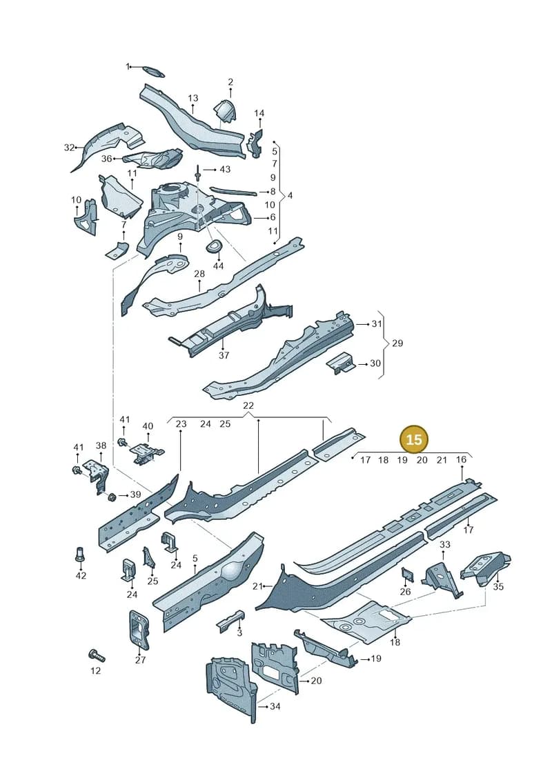 8W0802756 — Audi RS4 Avant (2017-2025) diagram 849803000, position 15