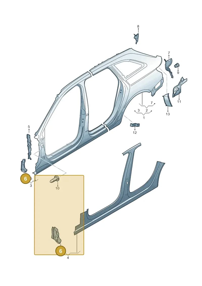 8W0803088 — Audi RS4 Avant (2017-2025) diagram 438809500, position 6