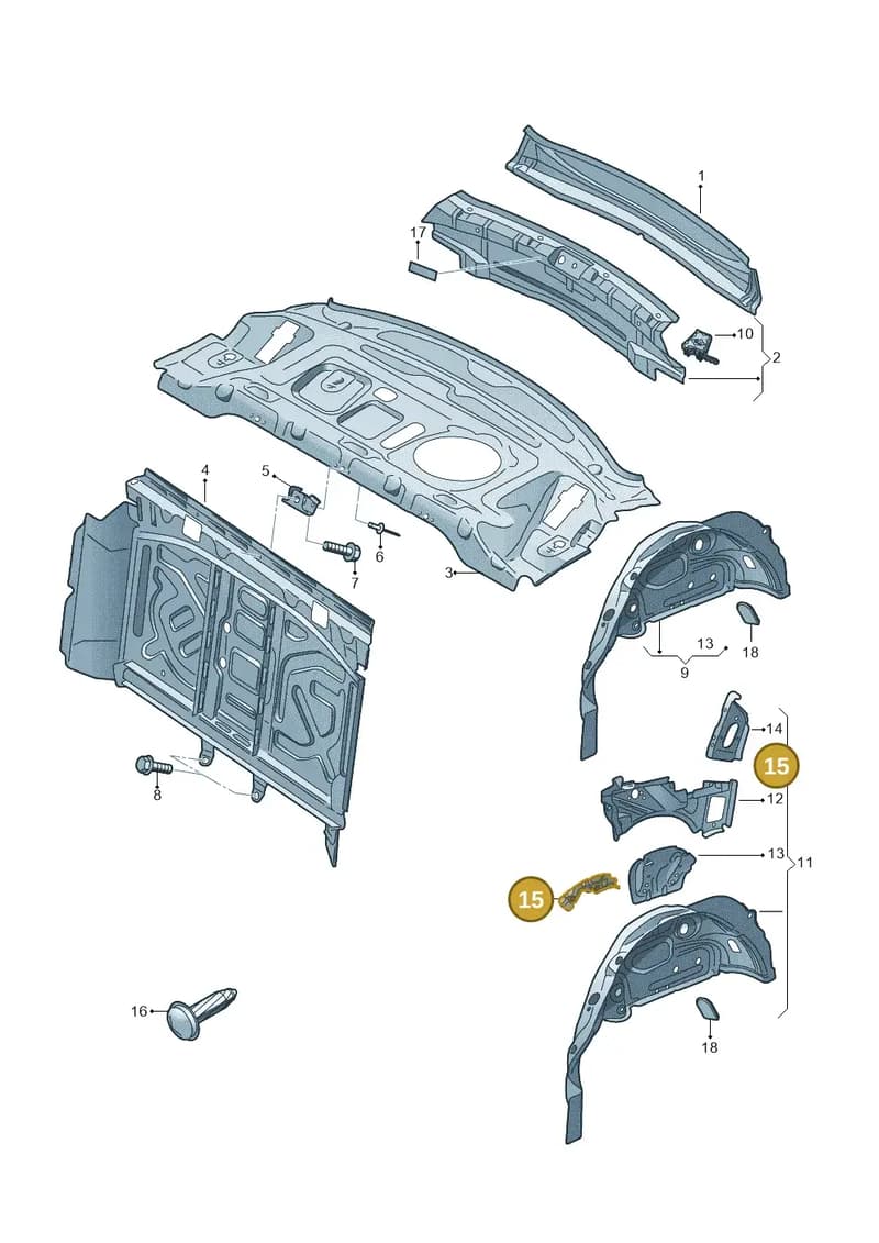 8W0803641 — Audi A4 (2015-2025) diagram 849813000, position 15