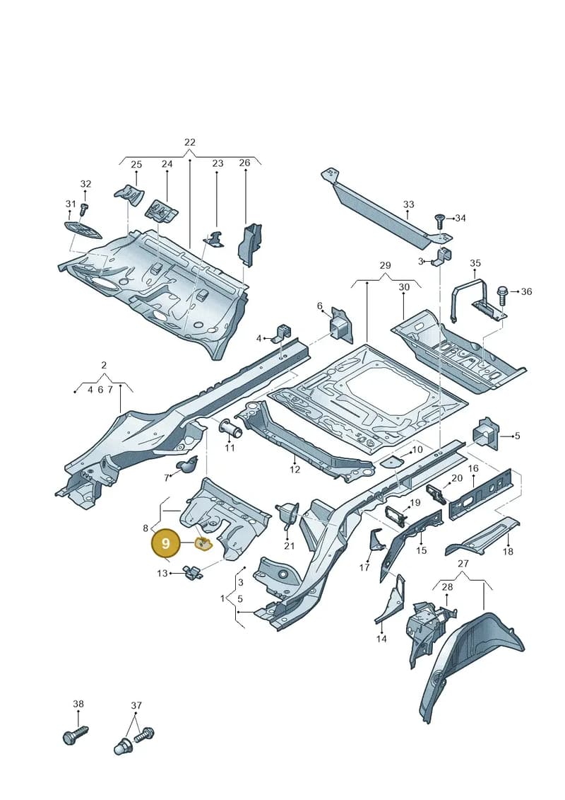 8W0803891 — Audi A6 (2018-2025) diagram 435803410, position 9