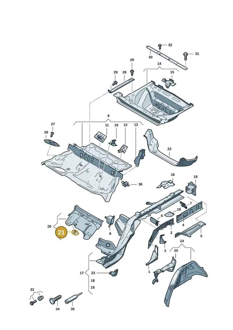 8W0803891 — Audi A5 Limousine (2024-2025) diagram 8wk803040, position 21