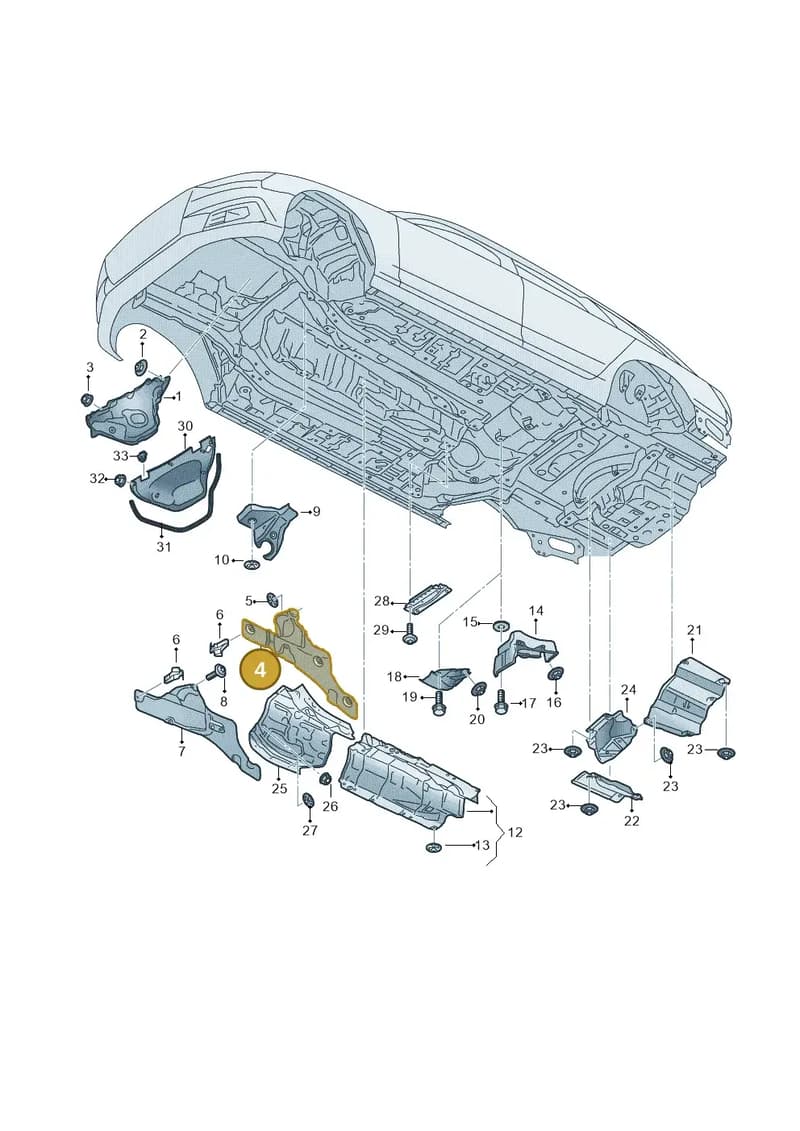 8W0804161B — Audi A5 Sportback (2016-2025) diagram 849804000, position 4