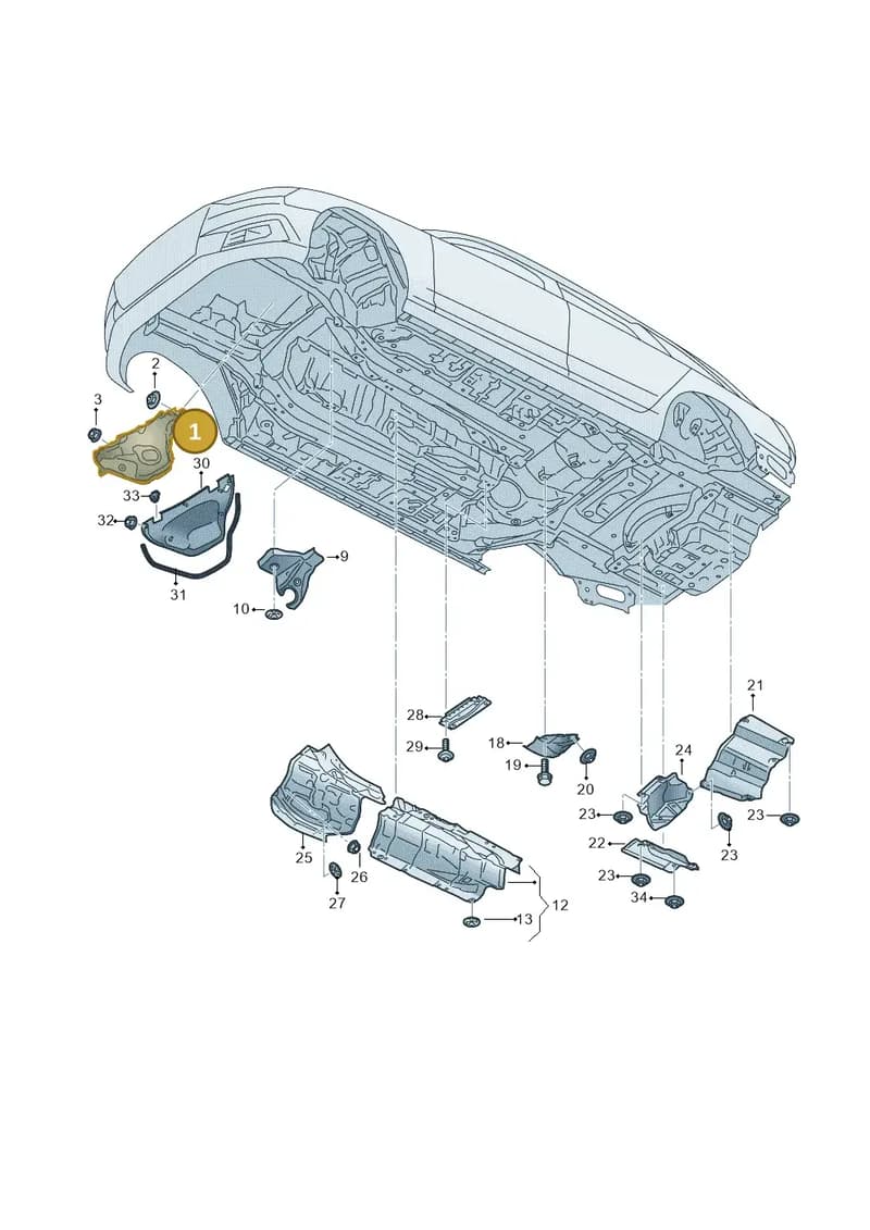 8W0804165E — Audi RS4 Avant (2017-2025) diagram 438804000, position 1
