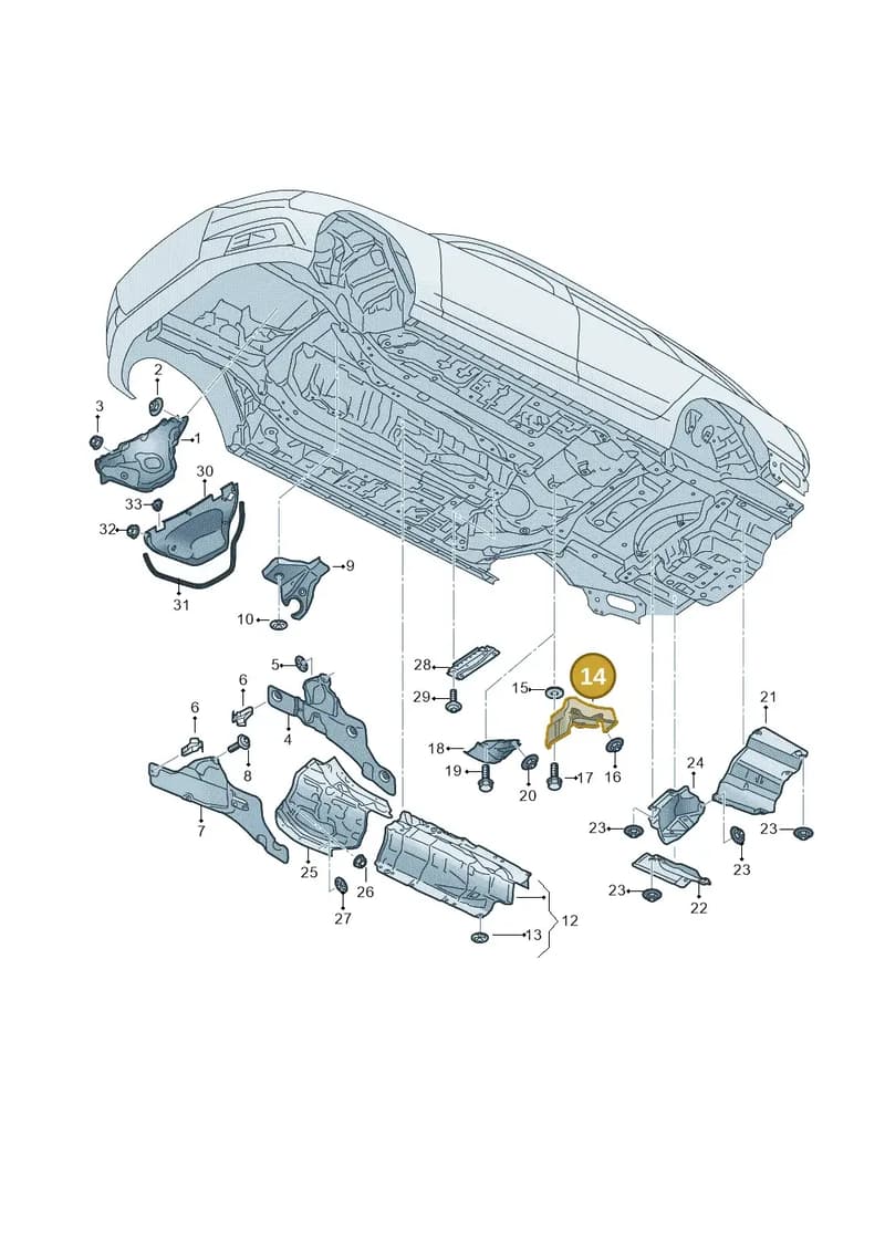 8W0804173C — Audi A5 Sportback (2016-2025) diagram 849804000, position 14