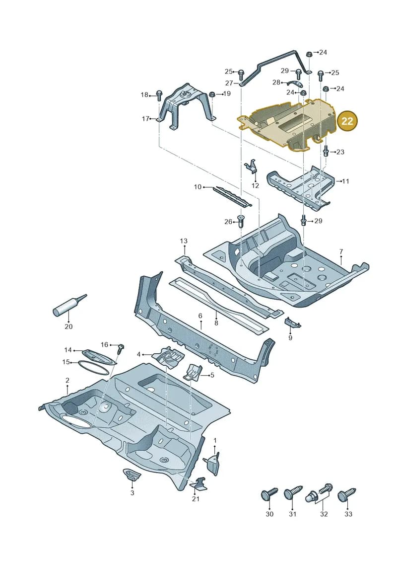 8W0804918A — Audi A5 Sportback (2016-2025) diagram 897803500, position 22