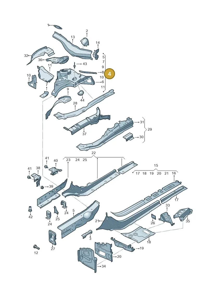 8W0805140TA — Audi RS4 Avant (2017-2025) diagram 849803000, position 4