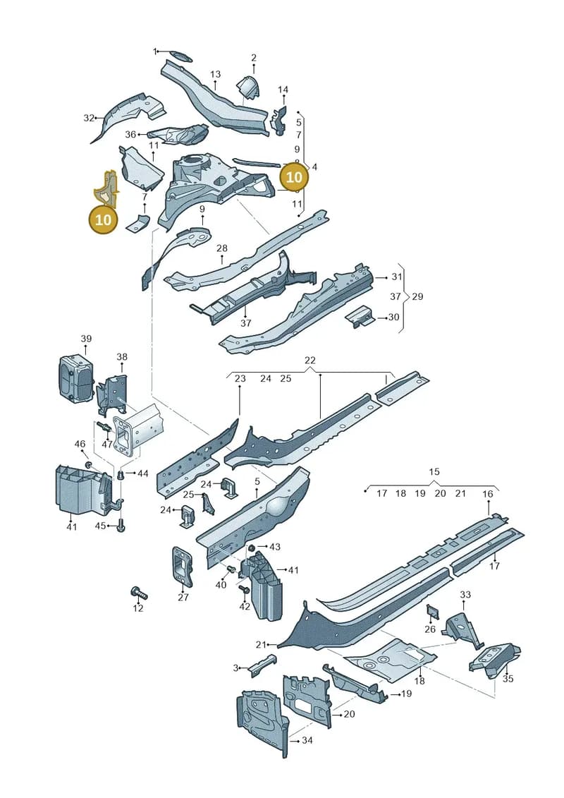 8W0805266 — Audi A5 Cabriolet (2016-2025) diagram 848803000, position 10