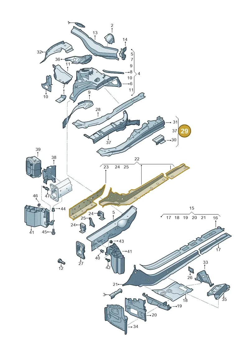 8W0805304B — Audi A5 Cabriolet (2016-2025) diagram 848803000, position 29