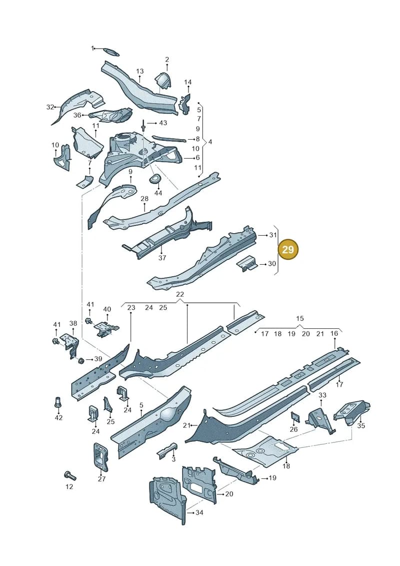 8W0805304B — Audi RS4 Avant (2017-2025) diagram 849803000, position 29