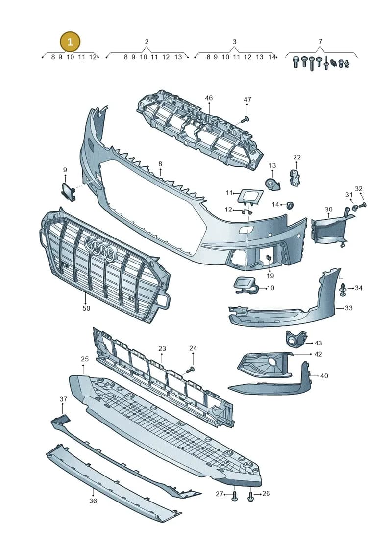 8W0807065APGRU — Audi A4 (2015-2025) diagram 849807210, position 1