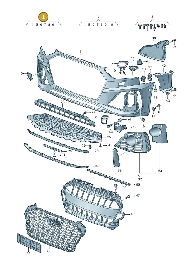 8W0807065BJGRU — Audi RS4 Avant (2017-2025) diagram 438807020, position 1