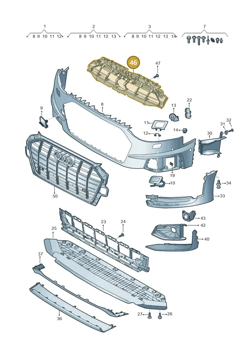 8W0807233B — Audi A4 (2015-2025) diagram 849807210, position 46